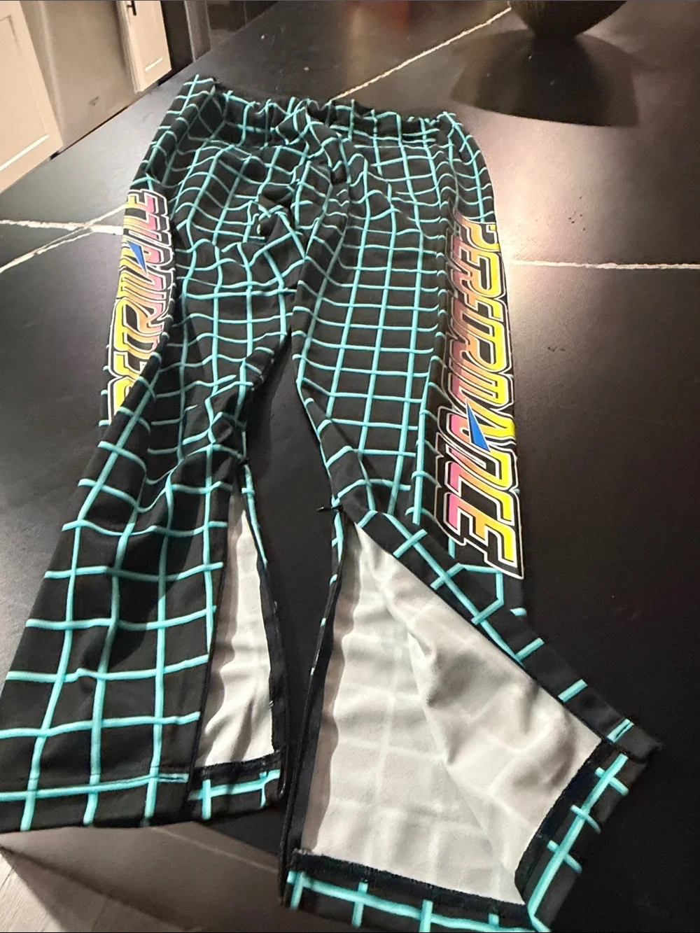 adidas Black Jacket with Teal Grid and Pink-Yellow Racing Graphic